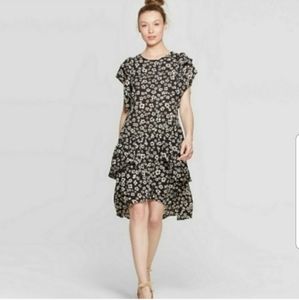Who What Wear Black White Floral Dress